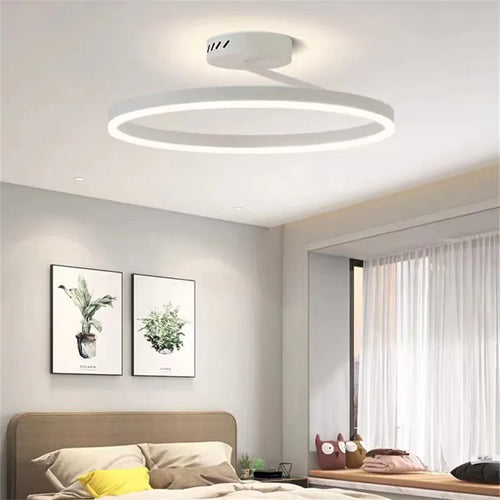 Nordic ring LED ceiling light minimalist modern indoor lighting - vue 3 sur 8