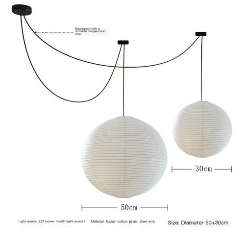 Japanese style rice paper art pendant light, lantern ball bedroom, living room, tea room, Zen lamp decoration pendant light