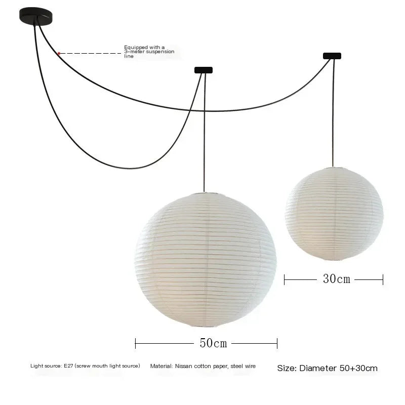 Japanese style rice paper art pendant light, lantern ball bedroom, living room, tea room, Zen lamp decoration pendant light