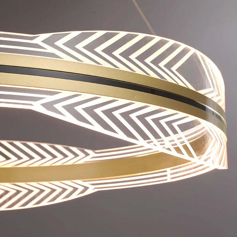 lustre moderne suspendu en or design nordique éclairage intérieur - vue 6 sur 12