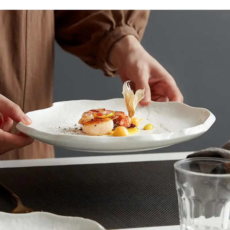 Assiettes céramique forme irrégulière style moderne cuisine - vue 4 sur 9