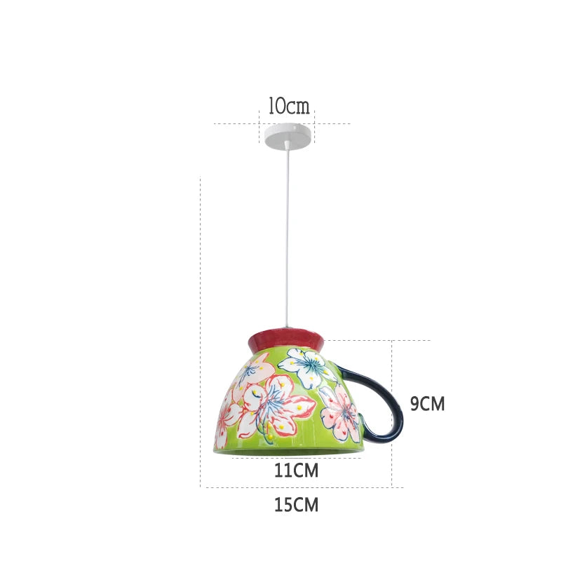 suspension moderne en céramique led théière pour cuisine - vue 25 sur 30