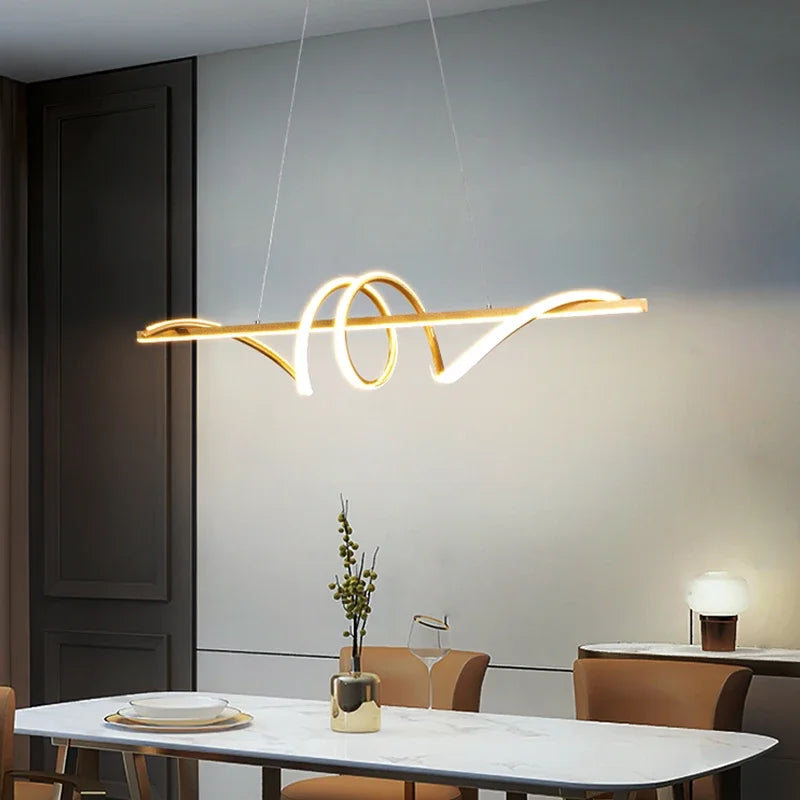 suspension moderne avec lumières led réglables design élégant décor intérieur - vue 5 sur 14