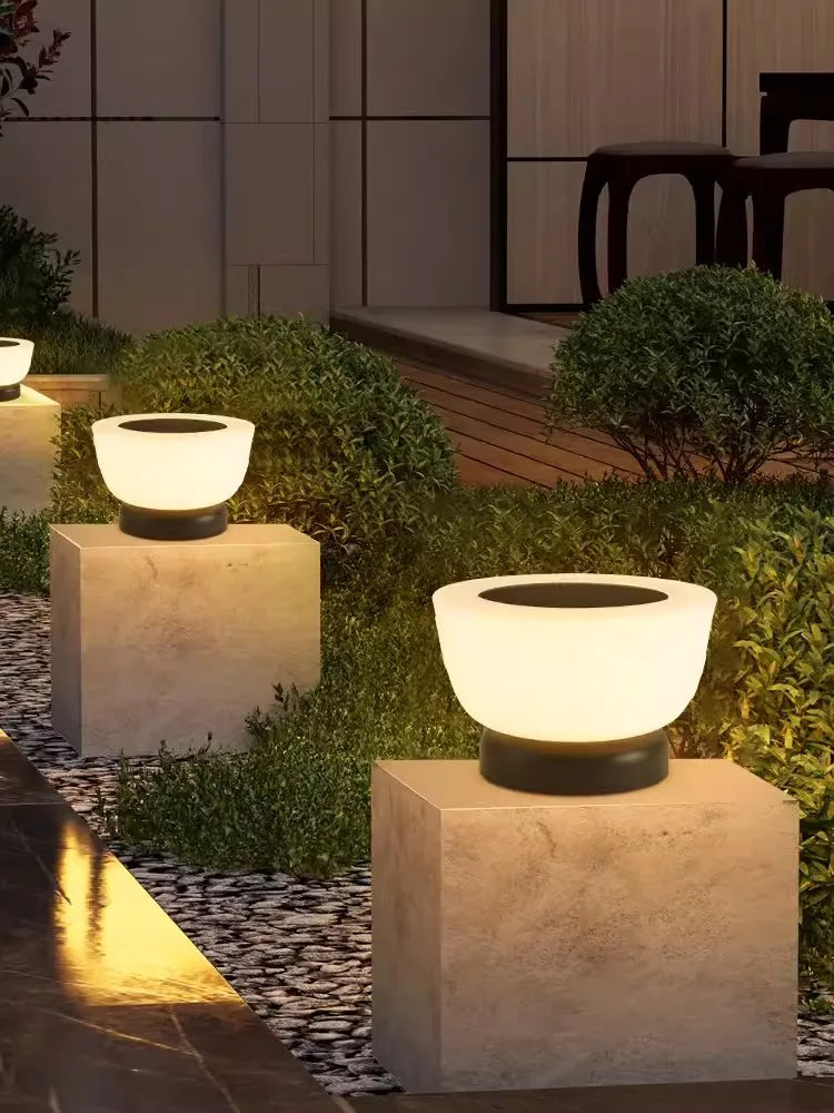 lampes solaires de jardin modernes pour extérieur villa - vue 6 sur 12