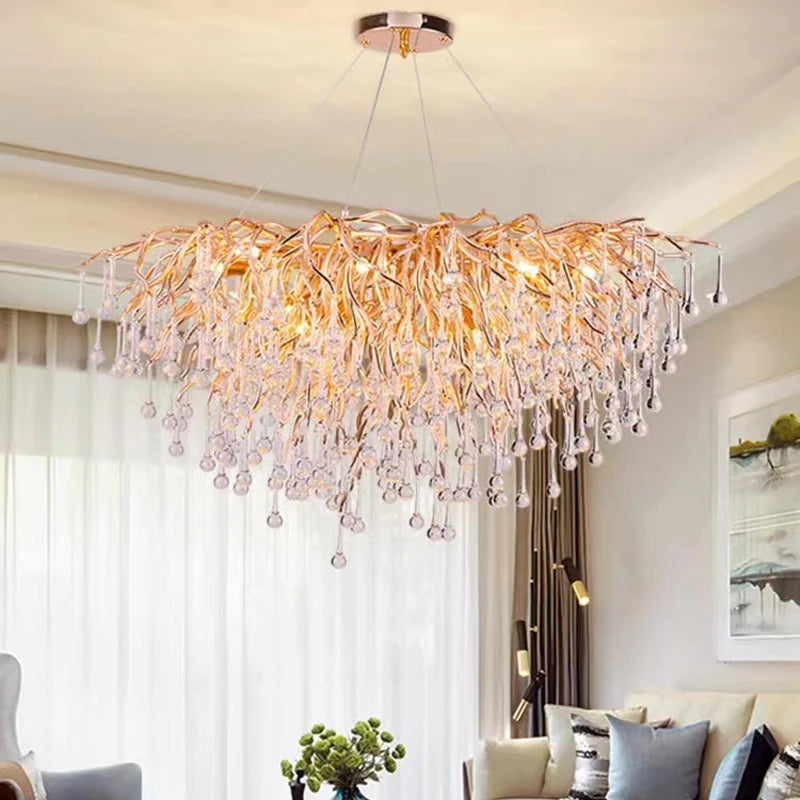 lustre en cristal pour éclairage créatif et décoration élégante - vue 5 sur 8