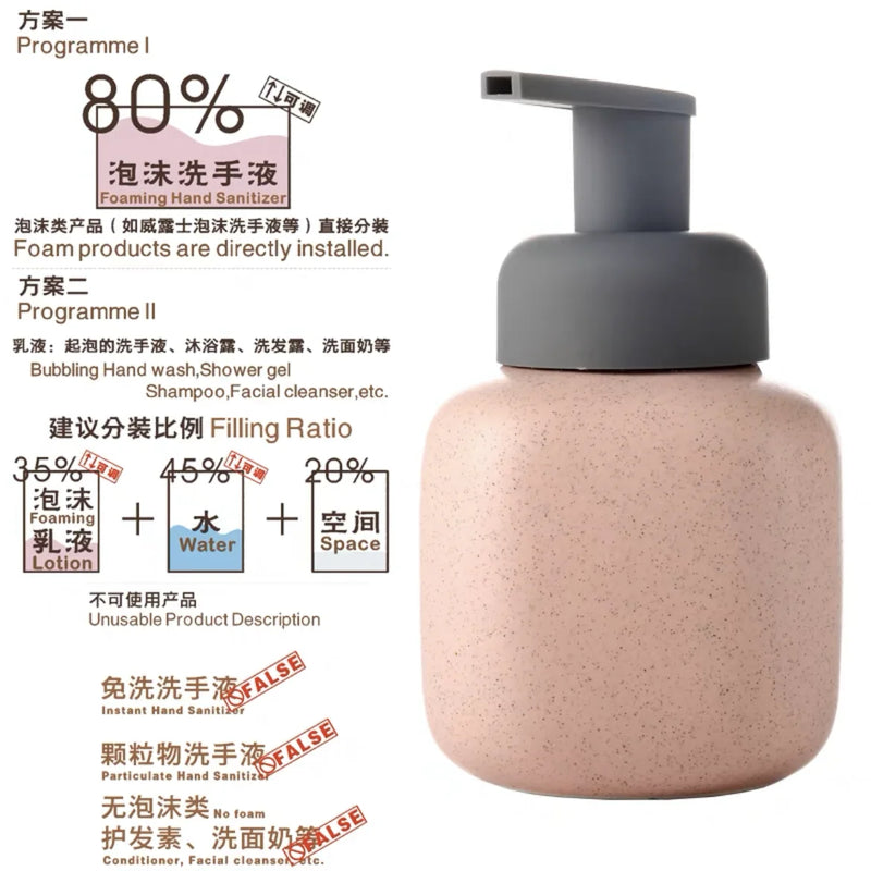 bouteille en céramique pour savon et gel douche portable