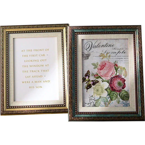 European Retro Photo Frame, Picture Card, Hanging Wall Frame, Wedding Anniversary, Landscape Poster Frame, Palace Decoration - vue 7 sur 9