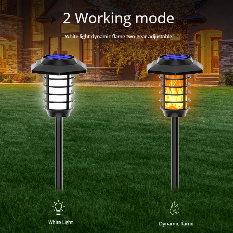 lampes solaires à flamme étanches pour décoration jardin - vue 5 sur 12