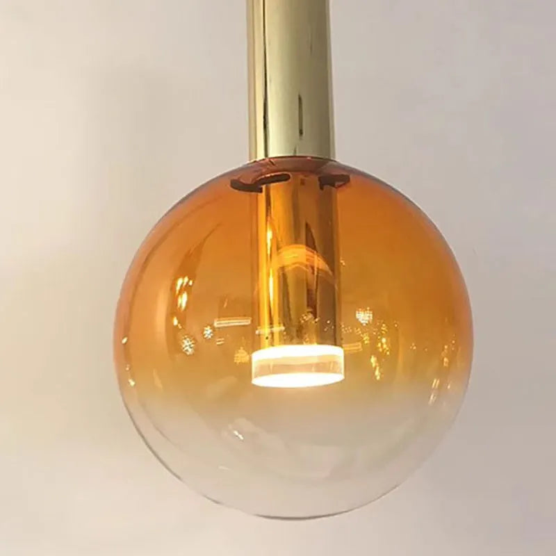 Boule nordique verre suspension LED couleur lampe translucide pour salon salle à manger Bar chambre chevet Luminaires décoratifs - vue 10 sur 12
