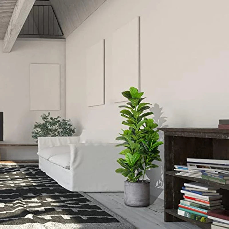 arbre tropical artificiel avec grandes branches et feuilles en plastique - vue 5 sur 12