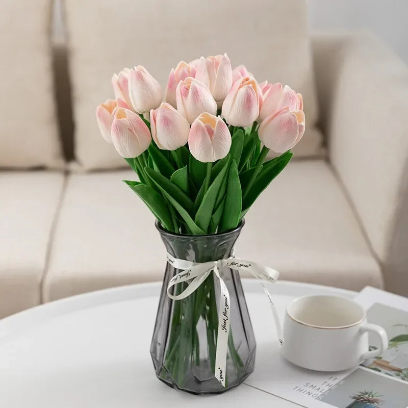 bouquet de tulipes artificielles luxe pour décoration intérieure et mariage - vue 8 sur 17