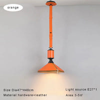 modern minimalist pendant light in luxury leather