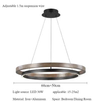 Nordic Rings Chandelier Living Room Decor Home Led Pendant Light Kitchen Island Dining Table Suspension Hanging Lamp
