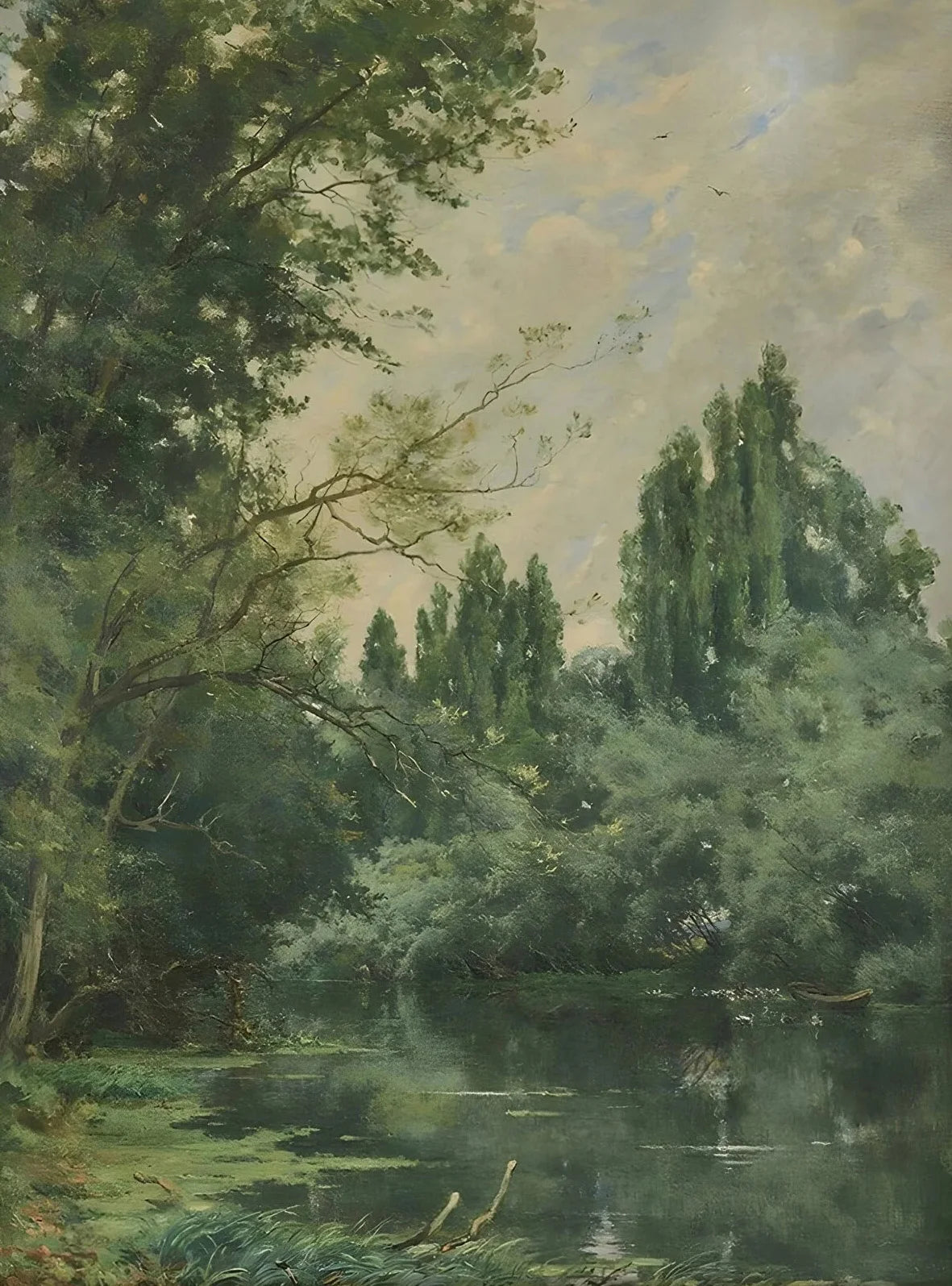 peinture vintage de campagne avec fleurs sauvages et paysages naturels