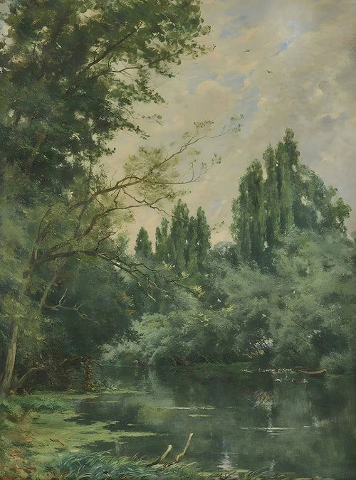 peinture vintage de campagne avec fleurs sauvages et paysages naturels