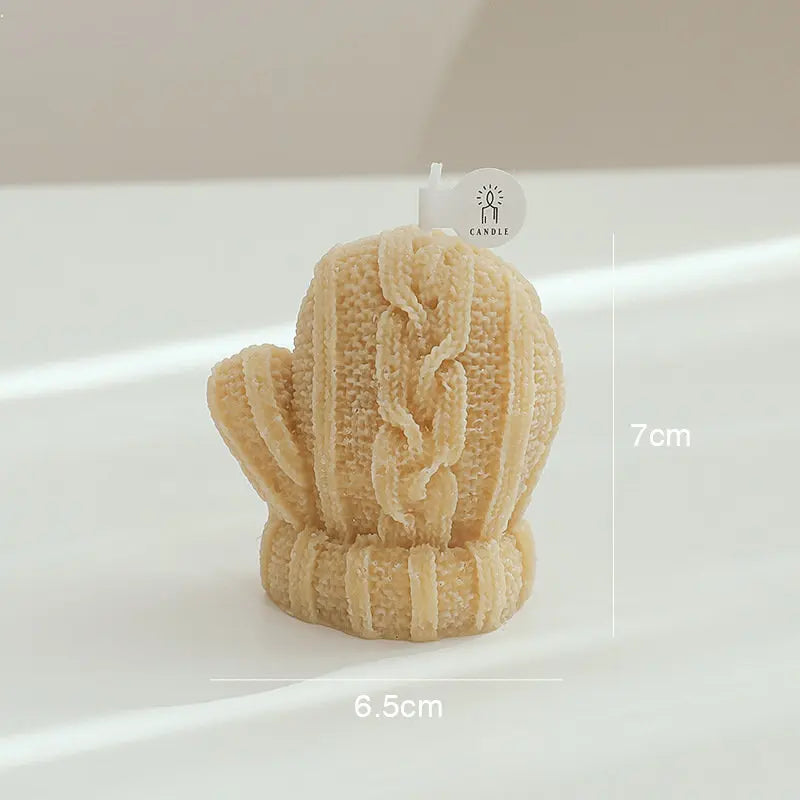bougie parfumée mignonne en forme de gants faits main décoration de fête - vue 5 sur 10