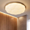 Minimalist nordic LED ceiling light in acrylic and wood, pumpkin shape