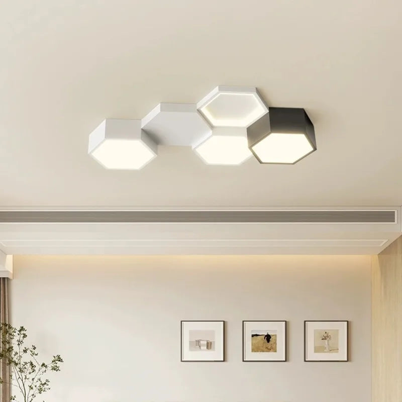 Lustre LED télécommandé nordique usine - vue 4 sur 11