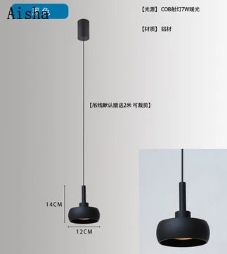 Nordic aluminium pendant light for minimalist decor - vue 6 sur 9