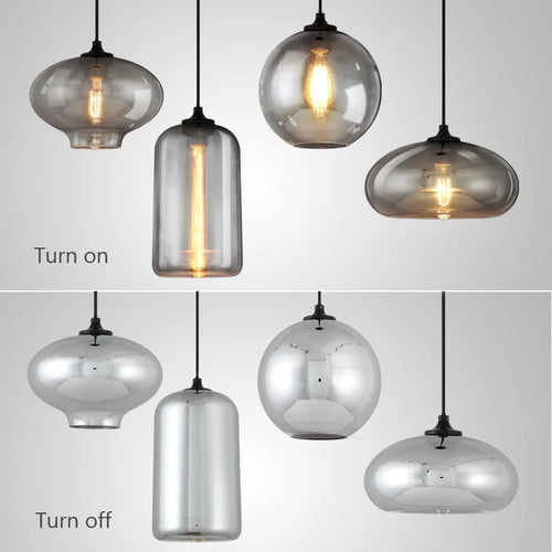 Suspension nordique en verre pour cuisine ou restaurant