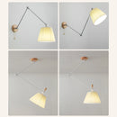 Foldable fabric and solid wood chandelier nordic minimalist design