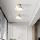 Rétro plafonnier LED décoration intérieure lampe fer rond noir blanc abat-jour pour balcon allée couloir couloir luminaire