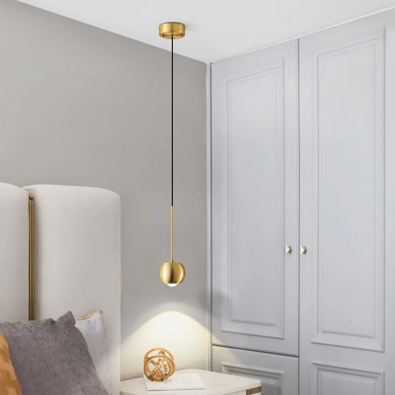 lustre en cuivre simple projecteur suspendu atmosphère lumineuse