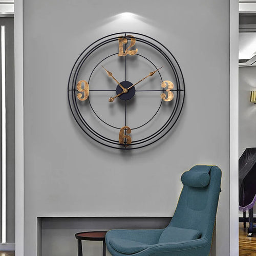 Iron Silent Wall Clock for Living Room, Simple Decoration, Metal Clock - vue 4 sur 5