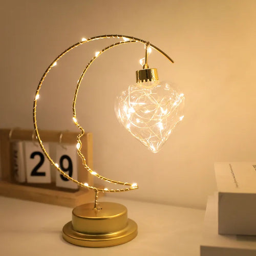 Lampe LED fer lune étoiles enfants - vue 4 sur 9
