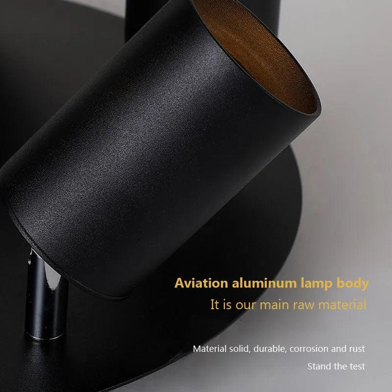 Plafonnier LED au design nordique rotatif à 3/5 têtes dorées - vue 5 sur 12