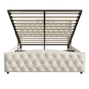 160 x 200 cm Modern Double Bed, Bed with Storage Space and Backrest, with Slatted Frame, Load-Bearing 250 kg, without Mattress