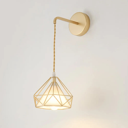 Modern nordic wall light with lampshade for bedroom and living room - vue 2 sur 7