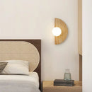 applique murale en pierre naturelle avec demi-cercle en verre blanc