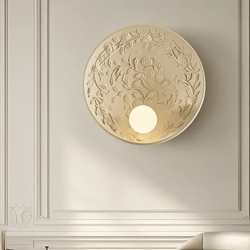 applique murale ronde rétro en verre haut de gamme - vue 5 sur 9