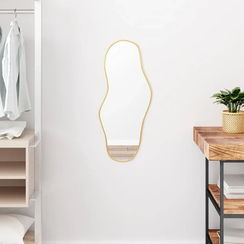 Golden Wall Mirror 70x30 cm, home decoration wall decal living room decoration - vue 2 sur 7