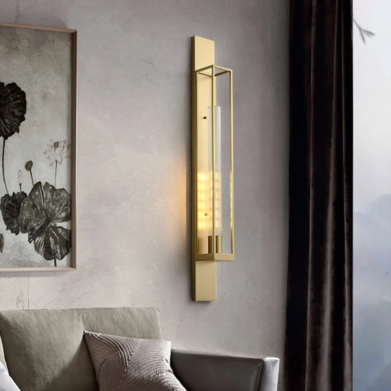 modern minimalist led wall light in brushed brass - vue 4 sur 17