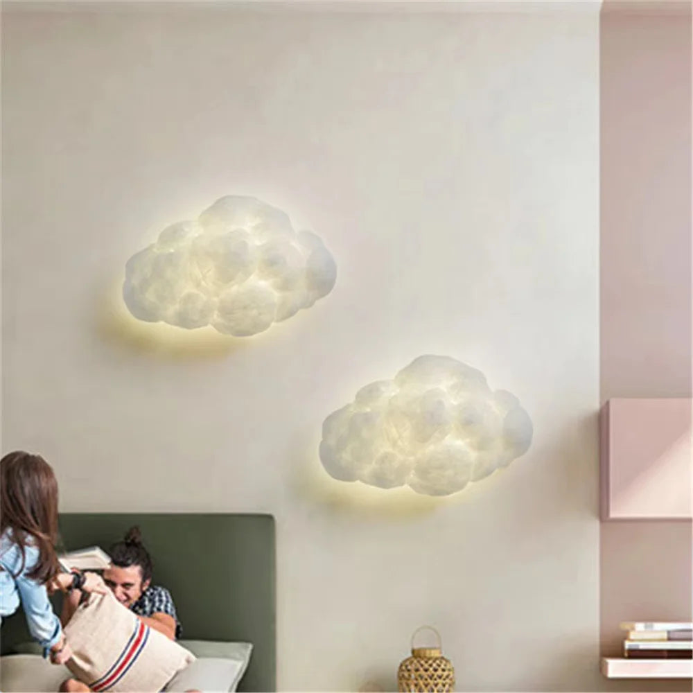 applique murale led nuage en imitation soie décorative pour enfants - vue 3 sur 14