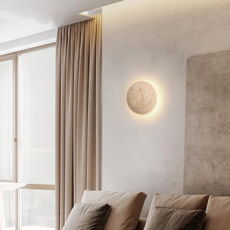 applique murale moderne en pierre calcaire pour décoration intérieure lumineuse - vue 3 sur 9