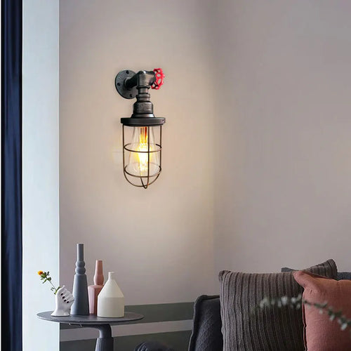 applique murale fer art conduite d'eau Loft rétro - vue 2 sur 10