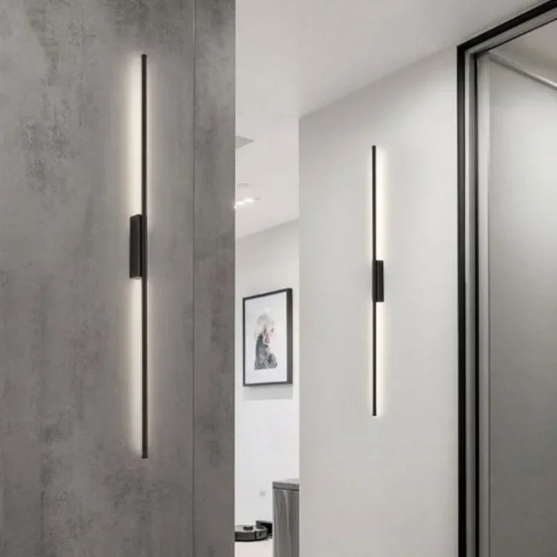 applique murale led moderne longue maison salon monté canapé - vue 4 sur 9