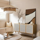 Hand-woven vintage wabi-sabi hemp rope pendant light