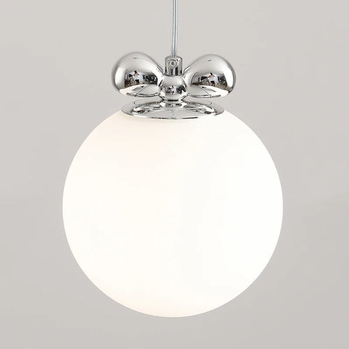 suspension en verre laiteux avec nœud papillon bauhaus led