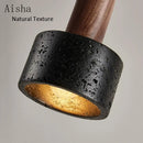 Decorative Japanese black stone wall light wabi sabi minimalist nordic