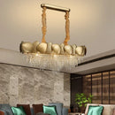lustre moderne en cristal pampilles et acier inoxydable