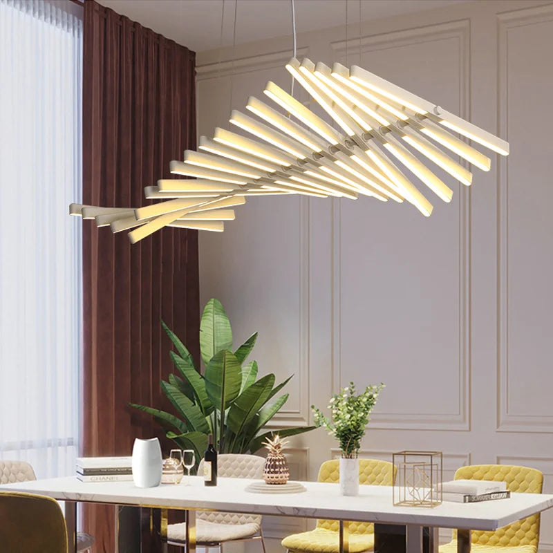 lustre led luxe suspension longue bande pour bricolage - vue 3 sur 11
