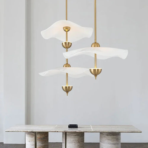 lustre moderne fleur de lotus doré idéal pour hôtel boutique