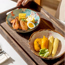 Assiettes creuses ceramique style japonais retro motif floral