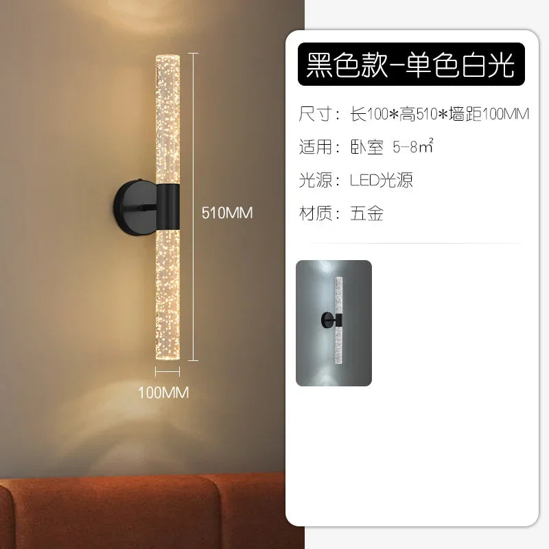 applique murale led double tête design minimaliste en cristal - vue 9 sur 9