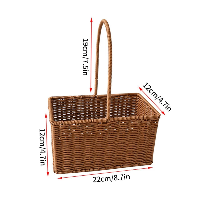 panier de rangement tissé à la main pour jardin et pique-nique - vue 24 sur 27