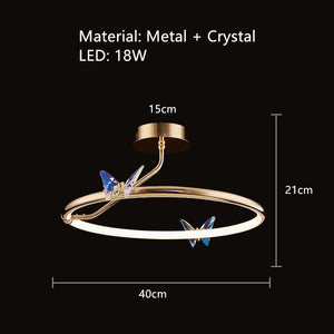 Modern crystal butterfly LED wall light with unique lighting